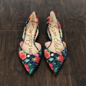 Sam Edelman floral pointed toe flats